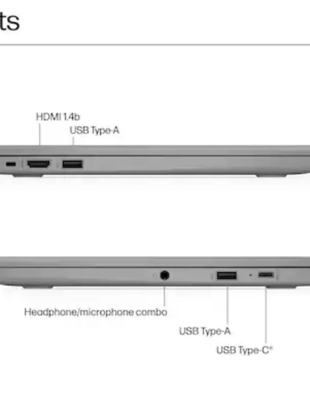 HP Gray Chromebook Laptop with Slim Keyboard